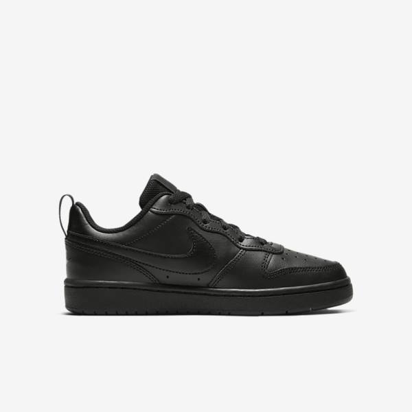 Nike Court Borough Low 2 Older Lasten Tennarit Mustat | NK925CFJ