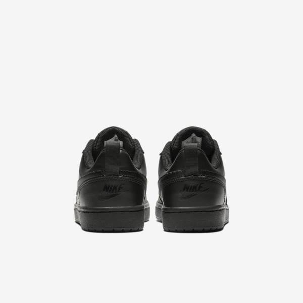 Nike Court Borough Low 2 Older Lasten Tennarit Mustat | NK925CFJ