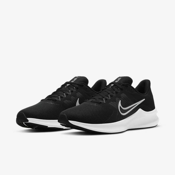 Nike Downshifter 11 Maantie Miesten Juoksukengät Mustat Tummanharmaat Valkoinen | NK658EOW