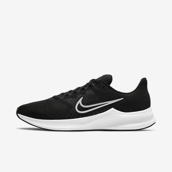 Nike Downshifter 11 Maantie Miesten Juoksukengät Mustat Tummanharmaat Valkoinen | NK658EOW