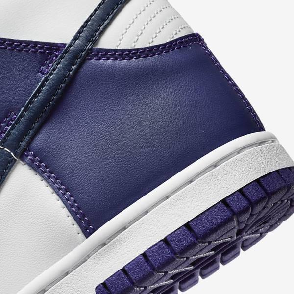 Nike Dunk High Older Lasten Tennarit Valkoinen Violetit Laivastonsininen | NK458UVZ