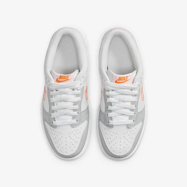 Nike Dunk Low SE Older Lasten Tennarit Valkoinen Platina Oranssi | NK032JSL