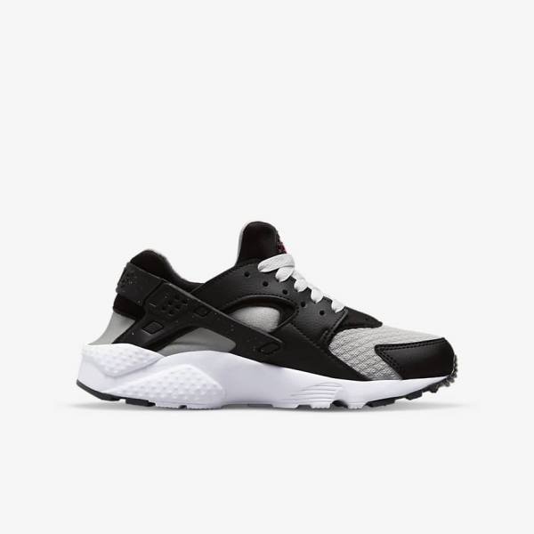 Nike Huarache Run Older Lasten Tennarit Mustat Harmaat Valkoinen Punainen | NK184DBR