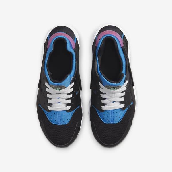 Nike Huarache Run Older Lasten Tennarit Mustat Vaaleansininen Pinkki Minttu | NK601WSC