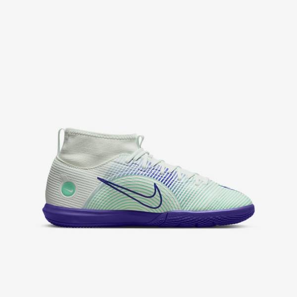 Nike Jr. Mercurial Dream Speed Superfly 8 Academy IC Indoor Court Lasten Jalkapallokengät Vihreä Violetit Vihreä | NK479PCX