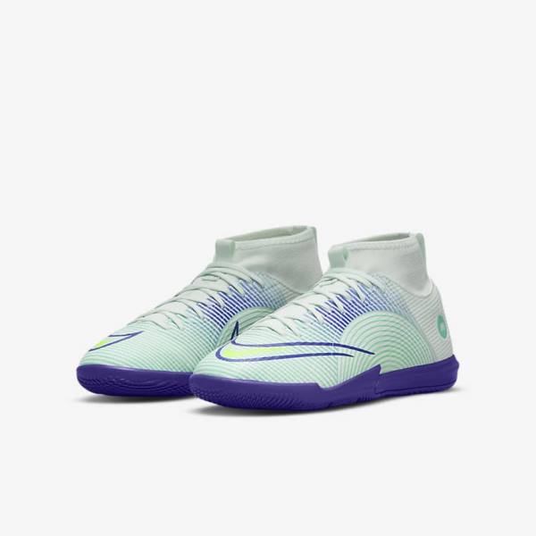 Nike Jr. Mercurial Dream Speed Superfly 8 Academy IC Indoor Court Lasten Jalkapallokengät Vihreä Violetit Vihreä | NK479PCX