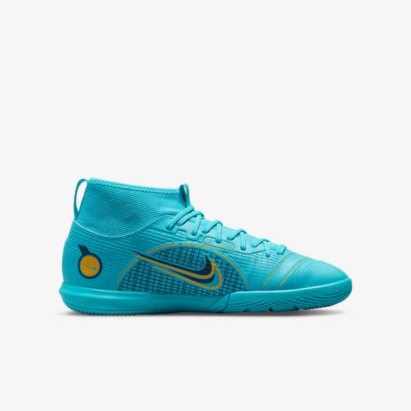 Nike Jr. Mercurial Superfly 8 Academy IC Younger and Older Indoor Court Lasten Jalkapallokengät Sininen Oranssi | NK941QLE