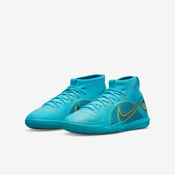 Nike Jr. Mercurial Superfly 8 Academy IC Younger and Older Indoor Court Lasten Jalkapallokengät Sininen Oranssi | NK941QLE