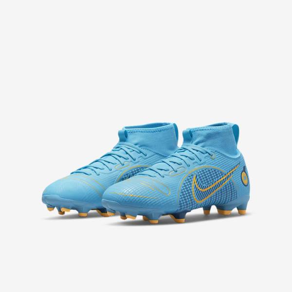 Nike Jr. Mercurial Superfly 8 Academy MG Older Multi-Ground Lasten Jalkapallokengät Sininen Oranssi | NK016WSL