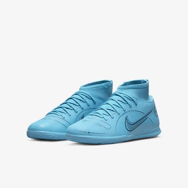 Nike Jr. Mercurial Superfly 8 Club IC Older Indoor-Court Lasten Jalkapallokengät Sininen Oranssi | NK748GYZ