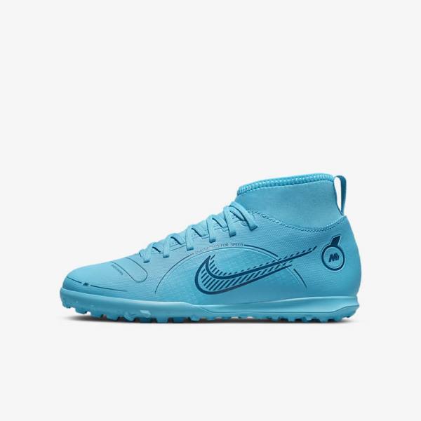 Nike Jr. Mercurial Superfly 8 Club TF Older Turf Lasten Jalkapallokengät Sininen Oranssi | NK264BMT