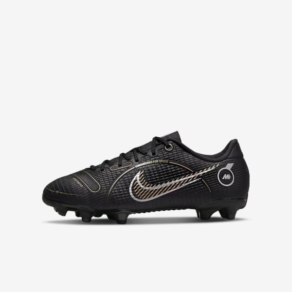 Nike Jr. Mercurial Vapor 14 Academy MG Older Multi-Ground Lasten Jalkapallokengät Mustat Metal Hopea Harmaat Metal Kultaiset | NK827HBV