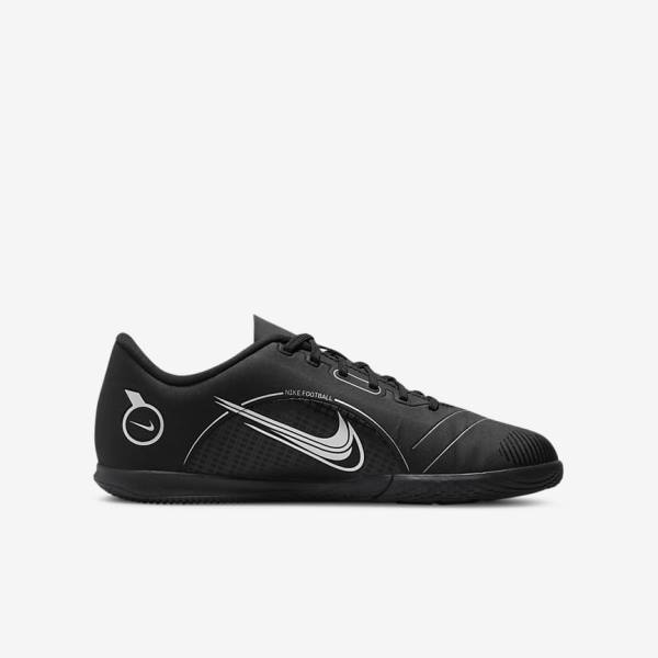 Nike Jr. Mercurial Vapor 14 Club IC Older Indoor Court Lasten Jalkapallokengät Mustat Harmaat Metal Hopea | NK153IZO