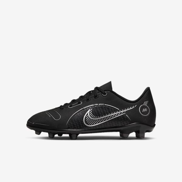 Nike Jr. Mercurial Vapor 14 Club MG Older Multi-Ground Lasten Jalkapallokengät Mustat Harmaat Metal Hopea | NK140TZB