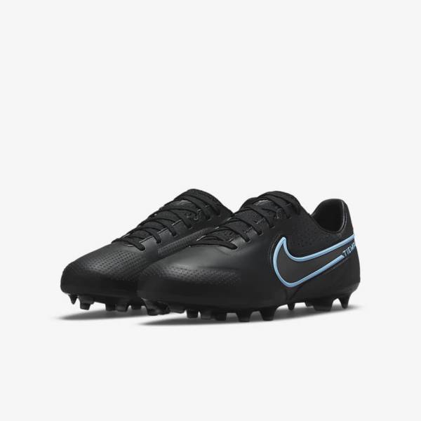 Nike Jr. Tiempo Legend 9 Pro FG Older Firm-Ground Lasten Jalkapallokengät Mustat Harmaat | NK980ORY