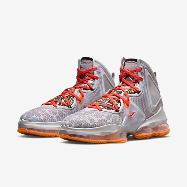 Nike LeBron 19 Miesten Koripallokengät Harmaat Oranssi Vaaleanpunainen Vihreä | NK073YLM