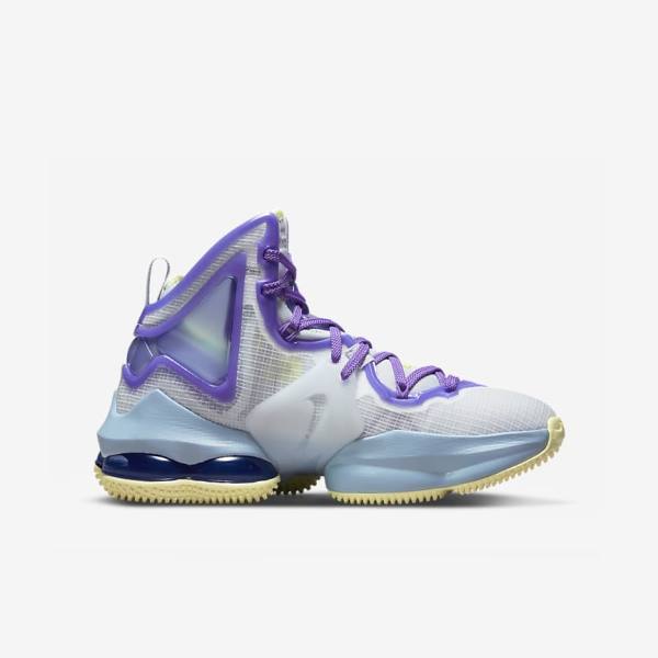 Nike LeBron 19 Older Lasten Koripallokengät Sininen Violetit | NK253RLI