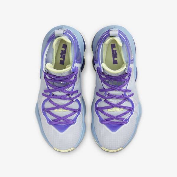 Nike LeBron 19 Older Lasten Koripallokengät Sininen Violetit | NK253RLI