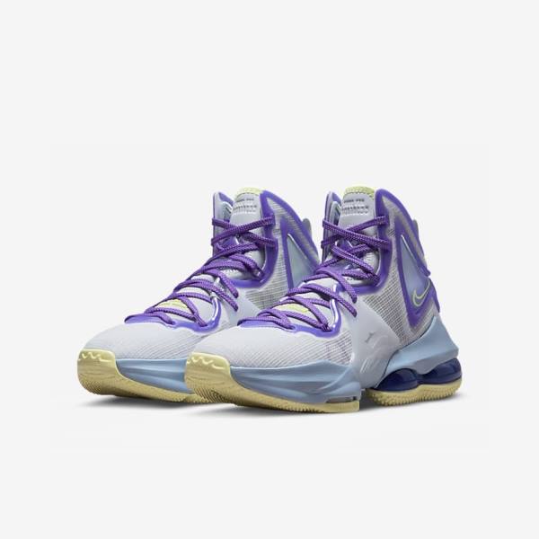 Nike LeBron 19 Older Lasten Koripallokengät Sininen Violetit | NK253RLI