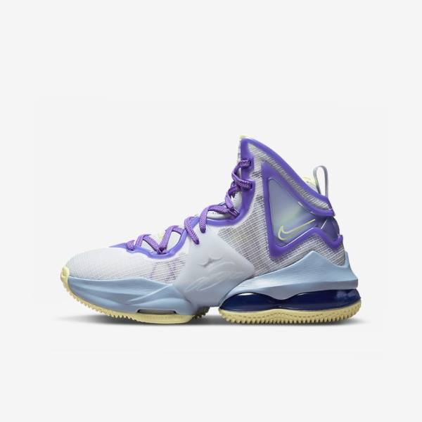 Nike LeBron 19 Older Lasten Koripallokengät Sininen Violetit | NK253RLI