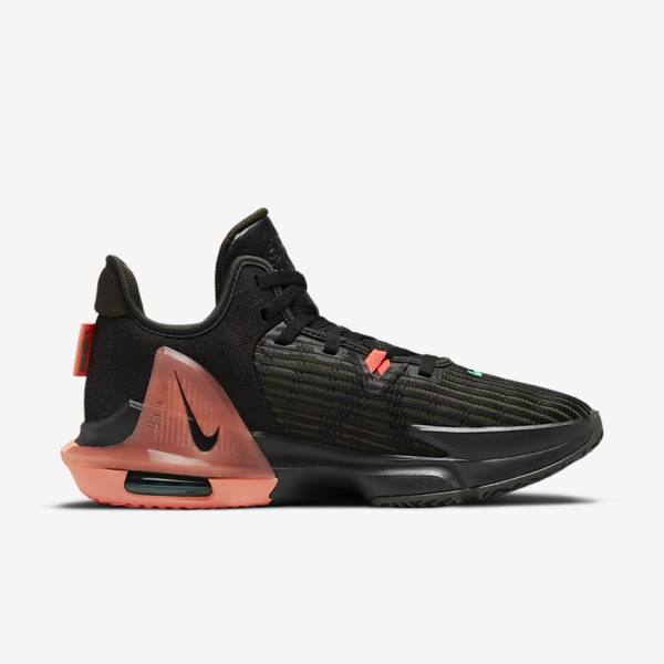 Nike LeBron Witness 6 Miesten Koripallokengät Mustat Punainen Metal Hopea | NK094TJI