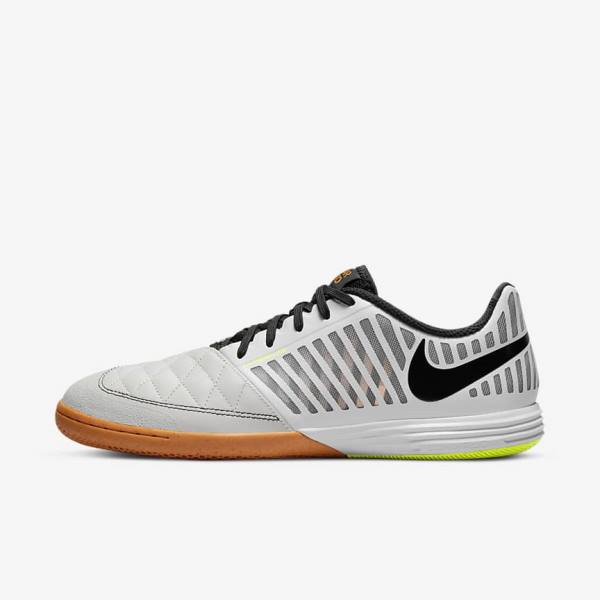 Nike Lunar Gato II IC Indoor Court Miesten Jalkapallokengät Valkoinen Keltainen Mustat | NK179DAO