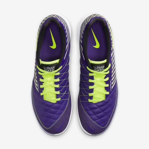 Nike Lunar Gato II IC Indoor Court Miesten Jalkapallokengät Violetit Mustat Valkoinen | NK563EQK