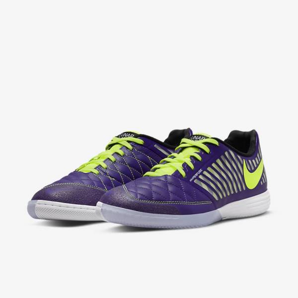 Nike Lunar Gato II IC Indoor Court Miesten Jalkapallokengät Violetit Mustat Valkoinen | NK563EQK