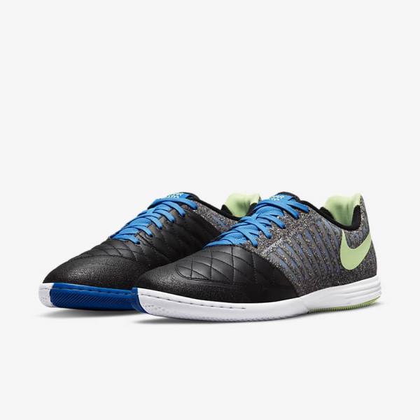 Nike Lunar Gato II IC Indoor Court Miesten Jalkapallokengät Mustat Vaaleansininen Vaaleanvihreä | NK630WFI