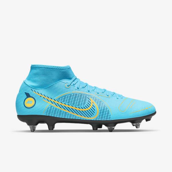 Nike Mercurial Superfly 8 Academy SG-PRO Anti-Clog Traction Soft-Grounds Naisten Jalkapallokengät Sininen Oranssi | NK056VGU