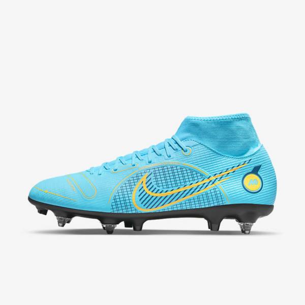 Nike Mercurial Superfly 8 Academy SG-PRO Anti-Clog Traction Soft-Grounds Naisten Jalkapallokengät Sininen Oranssi | NK056VGU