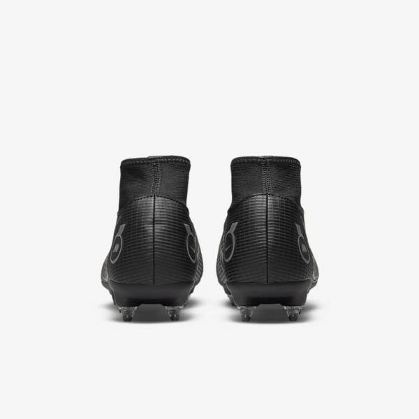 Nike Mercurial Superfly 8 Academy SG-PRO Anti-Clog Traction Soft-Grounds Naisten Jalkapallokengät Mustat Metal Hopea Harmaat Metal Kultaiset | NK124TOS