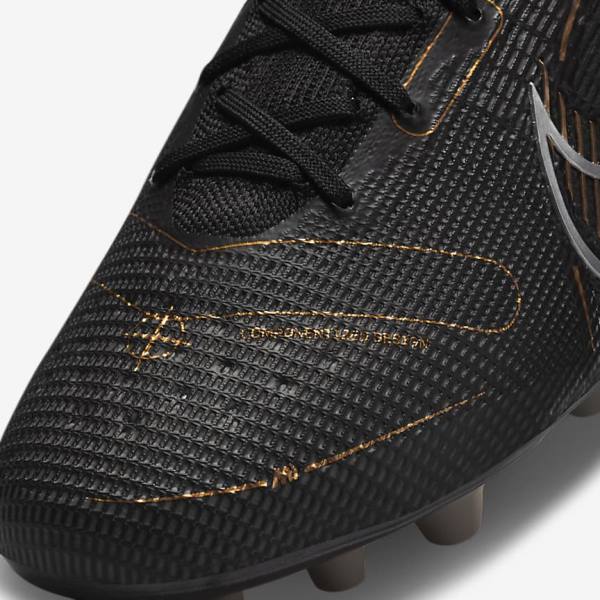 Nike Mercurial Superfly 8 Elite AG Artificial-Grasss Naisten Jalkapallokengät Mustat Metal Hopea Harmaat Metal Kultaiset | NK610ONW