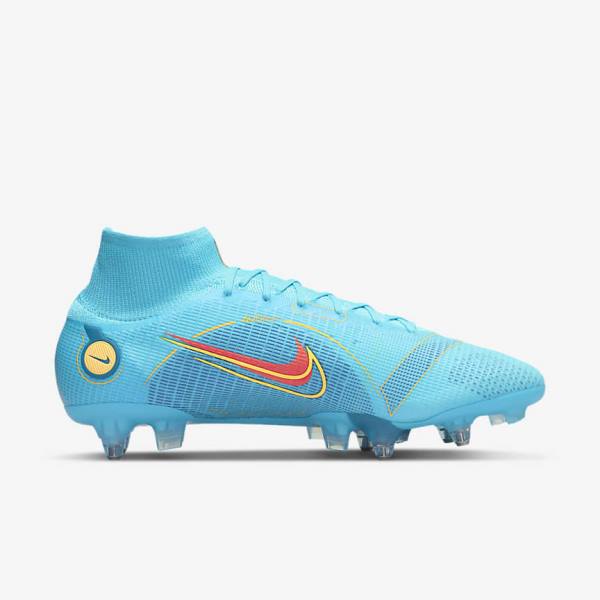 Nike Mercurial Superfly 8 Elite SG-PRO Anti-Clog Traction Soft-Ground Naisten Jalkapallokengät Sininen Oranssi | NK165CKM