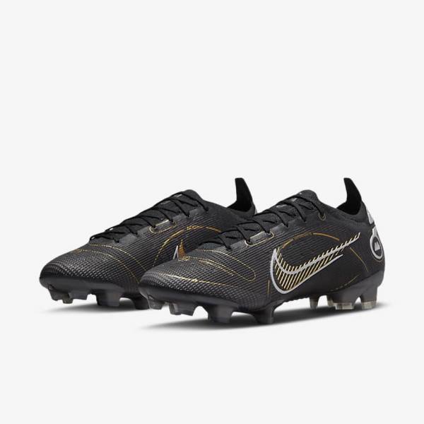 Nike Mercurial Vapor 14 Elite FG Firm-Grounds Naisten Jalkapallokengät Mustat Metal Hopea Harmaat Metal Kultaiset | NK716UIZ