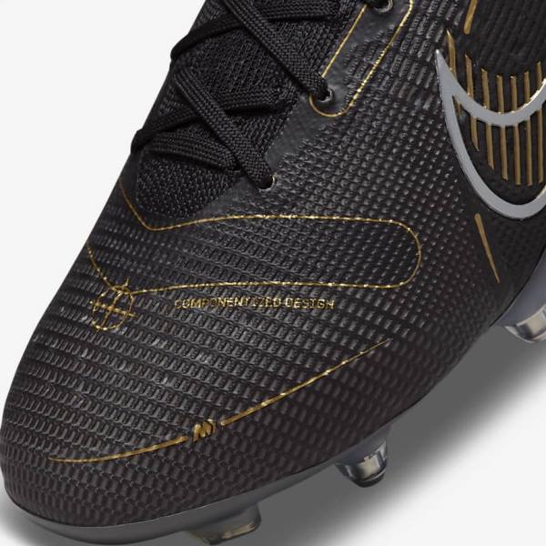 Nike Mercurial Vapor 14 Elite SG-PRO Anti-Clog Traction Soft-Grounds Miesten Jalkapallokengät Mustat Metal Hopea Harmaat Metal Kultaiset | NK589FGE