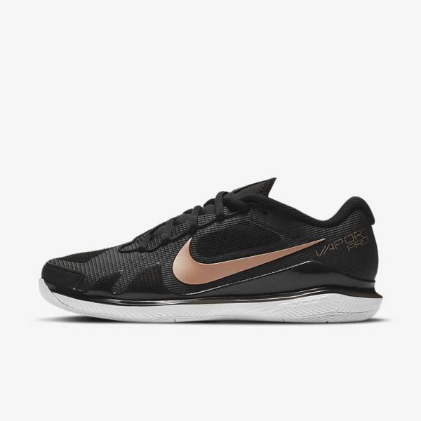 Nike NikeCourt Air Zoom Vapor Pro Hard-Court Naisten Tenniskengät Mustat Valkoinen Metal Punainen Ruskea | NK138SOP