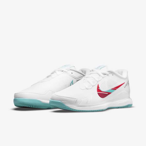 Nike NikeCourt Air Zoom Vapor Pro Hard-Court Naisten Tenniskengät Valkoinen Punainen Viininpunainen Turkoosi | NK510TFA