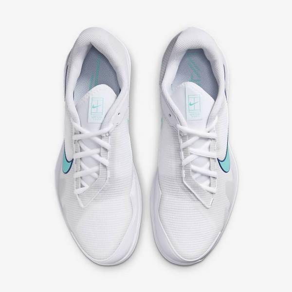 Nike NikeCourt Air Zoom Vapor Pro Hard-Court Miesten Tenniskengät Valkoinen Vaaleanbeige Kuninkaallinen Sininen Sininen Turkoosi | NK546HNA