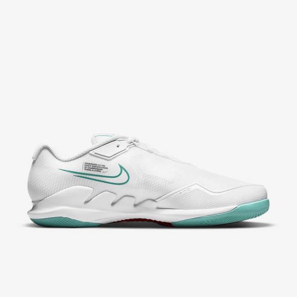 Nike NikeCourt Air Zoom Vapor Pro Hard-Court Miesten Tenniskengät Valkoinen Punainen Viininpunainen Turkoosi | NK721UEN