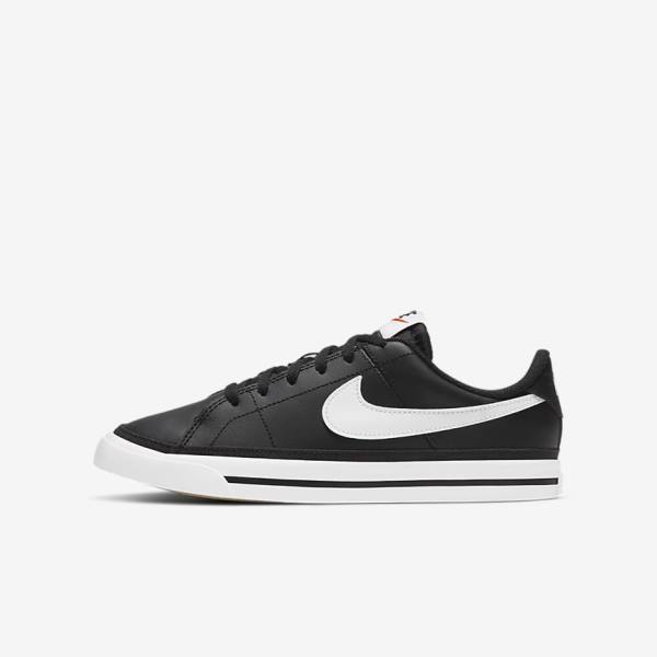 Nike NikeCourt Legacy Older Lasten Tennarit Mustat Vaaleanruskea Valkoinen | NK034BJS