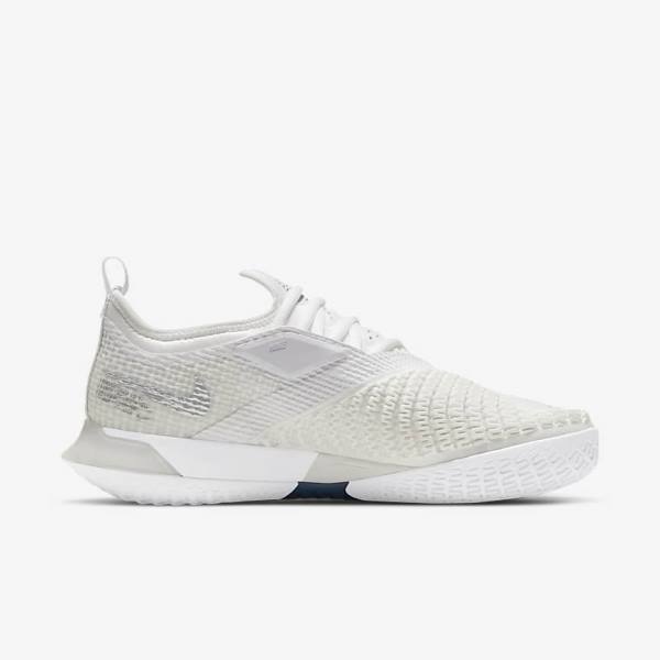 Nike NikeCourt React Vapor NXT Hard Court Naisten Tenniskengät Valkoinen Harmaat Metal Hopea | NK764KNG