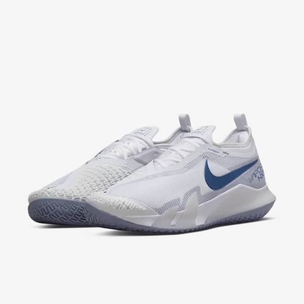 Nike NikeCourt React Vapor NXT Hard-Court Miesten Tenniskengät Valkoinen Laivastonsininen | NK849ZAN