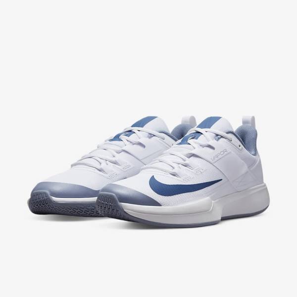 Nike NikeCourt Vapor Lite Hard Court Miesten Tenniskengät Valkoinen Laivastonsininen | NK591VNG