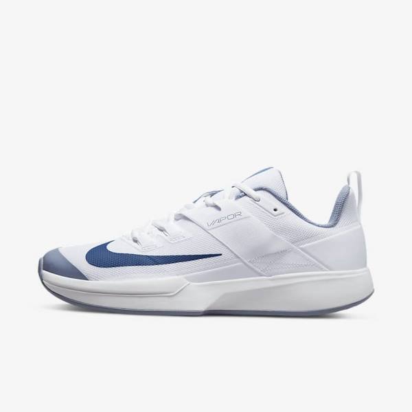 Nike NikeCourt Vapor Lite Hard Court Miesten Tenniskengät Valkoinen Laivastonsininen | NK591VNG