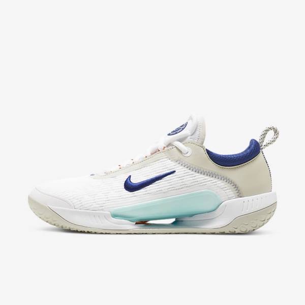 Nike NikeCourt Zoom NXT Hard Court Miesten Tenniskengät Valkoinen Vaaleanbeige Turkoosi Kuninkaallinen Sininen Sininen | NK983HWN