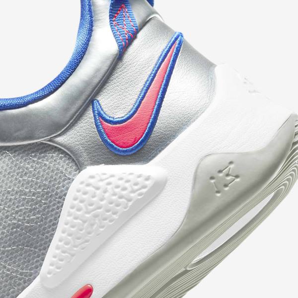 Nike PG 5 Miesten Koripallokengät Metal Hopea Kuninkaallinen Sininen Punainen | NK836IQB