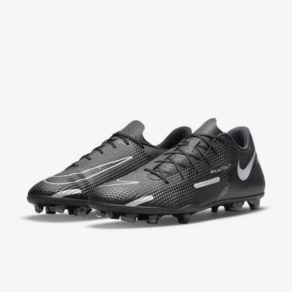 Nike Phantom GT2 Club MG Multi-Ground Naisten Jalkapallokengät Mustat Tummanharmaat Metal Hopea | NK273LFX