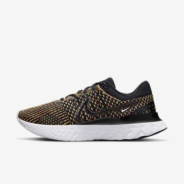 Nike React Infinity Run Flyknit 3 Maantie Miesten Juoksukengät Mustat Sininen Pinkki Valkoinen | NK037IZB