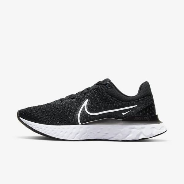 Nike React Infinity Run Flyknit 3 Maantie Naisten Juoksukengät Mustat Valkoinen | NK297DOC